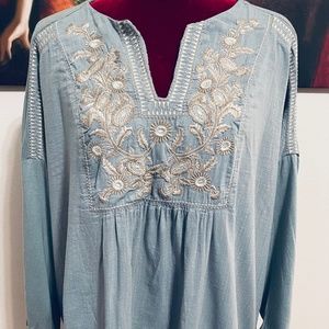 Pure Jill Embroidered Knit Tunic